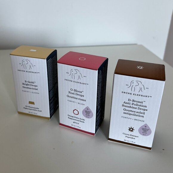 NEW: Drunk Elephant D-Bronzi + O-Bloos + B-Goldi Sunshine Drops - Picture 2 of 7